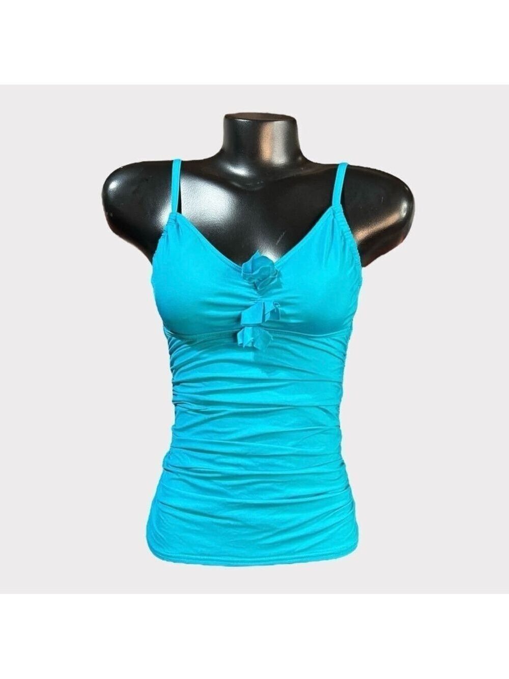 5/$25 ⭐️ Kenneth Cole NEW XS (BUT FLAW) Tankini Swim Top Bright Blue Auction